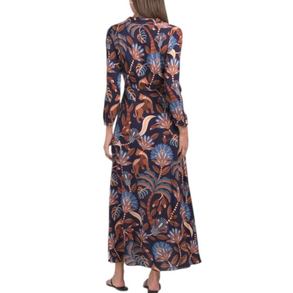 FARM RIO Nature Beauty Long Sleeve V-neck Maxi Dress - Picture 2 of 2